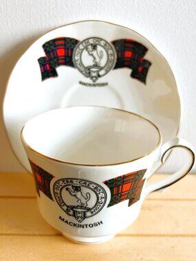 Scottish Clan MacIntosh Vintage Teacup and Saucer Set